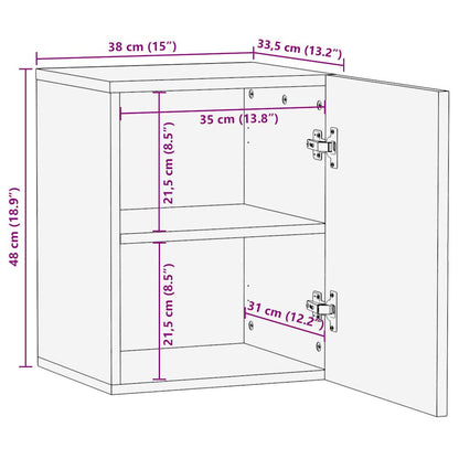 Mobile Pensile da Bagno Nero 38x33,5x48 cm Legno Massello Mango | homemem39