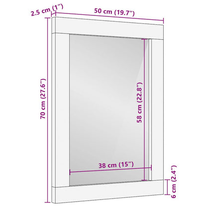 Specchio da Bagno 50x70 cm in Legno Massello di Mango e Vetro | homemem39