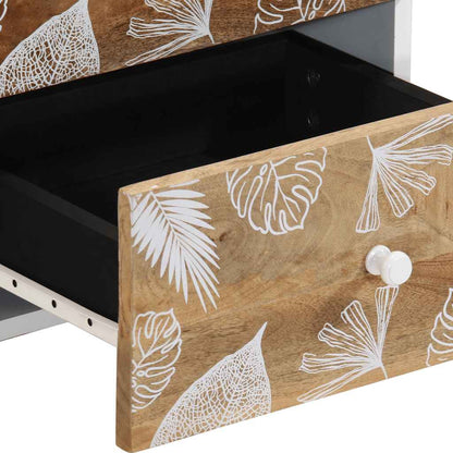 Comodino 40x33,5x46 cm in Legno Massello di Mango - homemem39