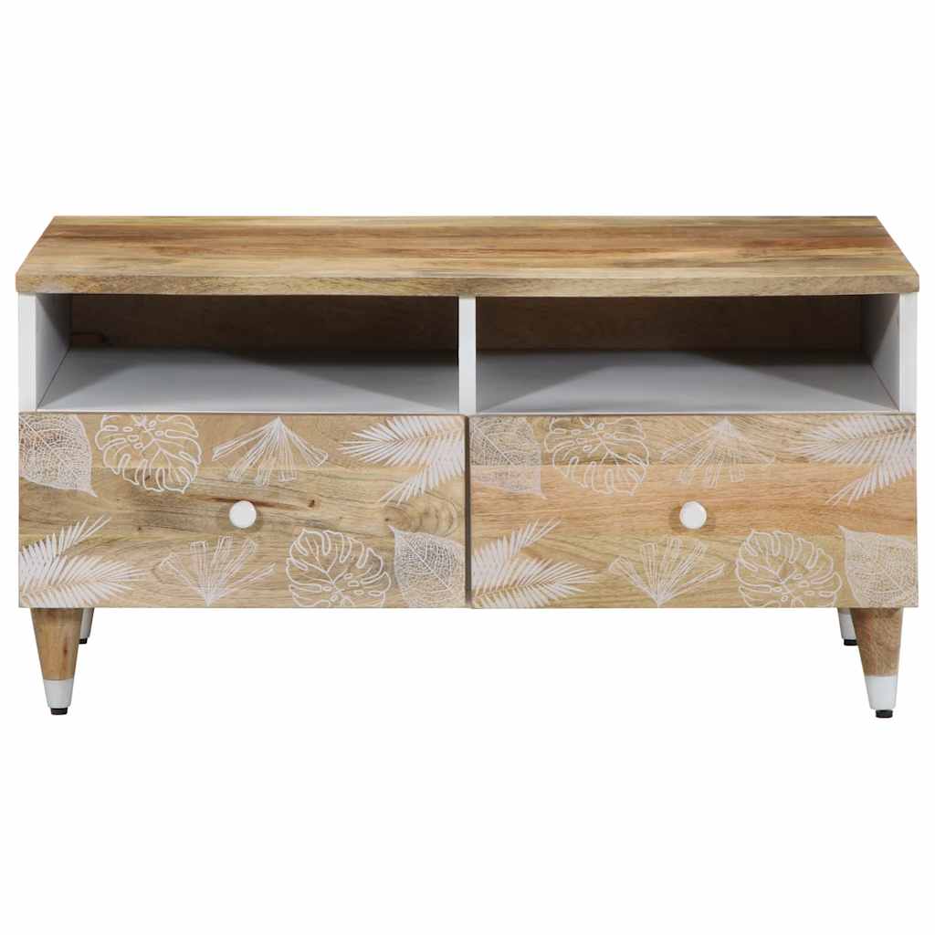 Tavolino da Salotto 80x54x40 cm in Legno Massello di Mango | homemem39