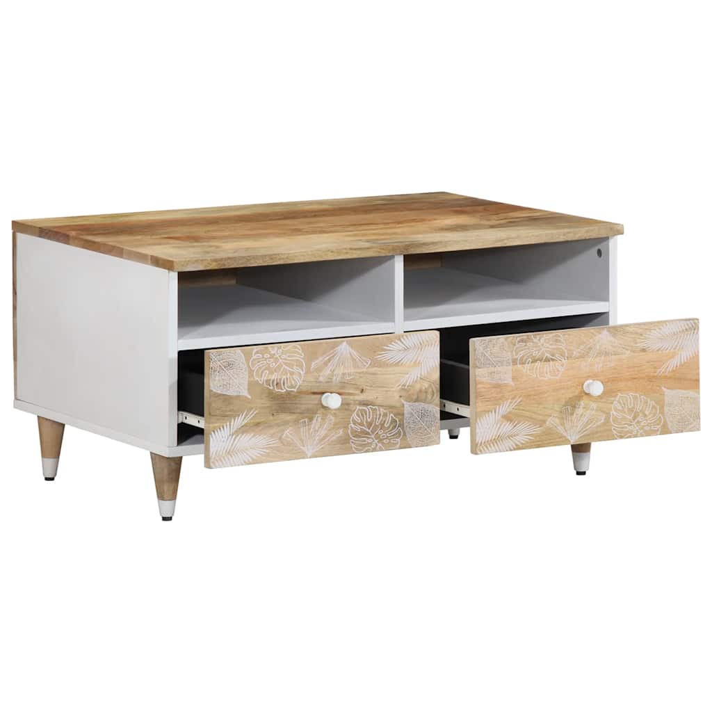 Tavolino da Salotto 80x54x40 cm in Legno Massello di Mango | homemem39