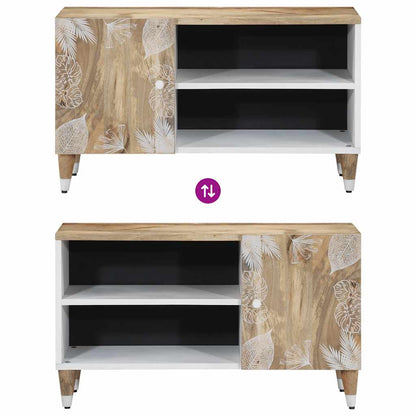 Mobile Porta TV 80x31,5x46 cm in Legno Massello di Mango - homemem39