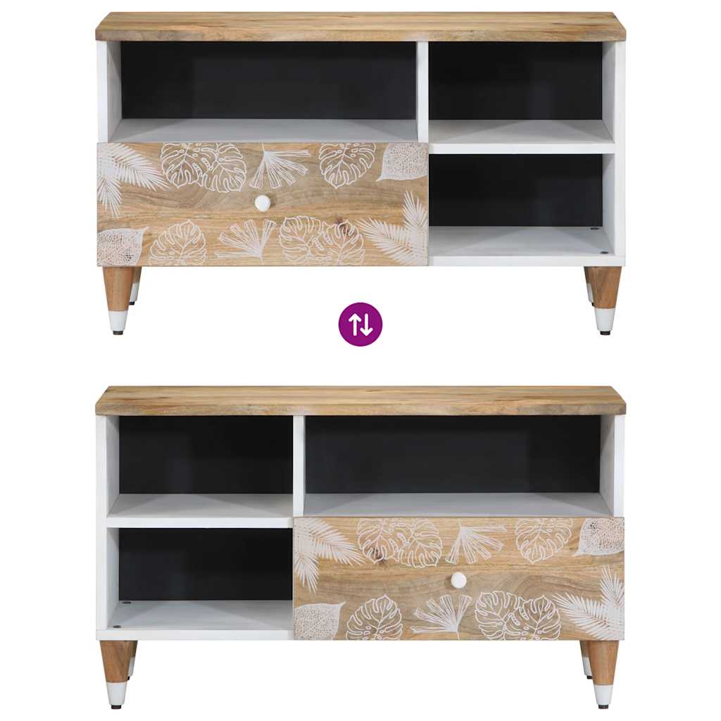Mobile Porta TV 80x33,5x46 cm in Legno Massello di Mango - homemem39