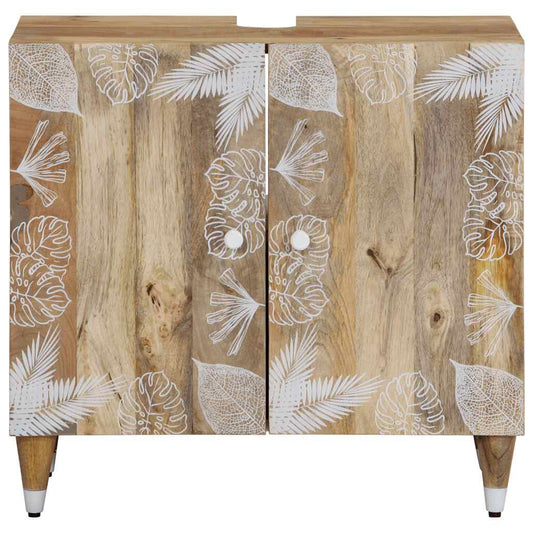 Mobile Lavabo da Bagno 62x33x58cm in Legno Massello di Mango | homemem39