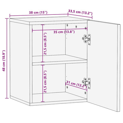 Mobile Pensile da Bagno 38x33,5x48 cm in Legno Massello Mango | homemem39