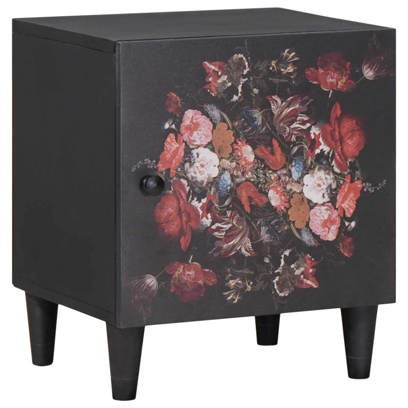 Comodino con porta Nero 40 x 33 x 46 cm Legno di mango massello | homemem39