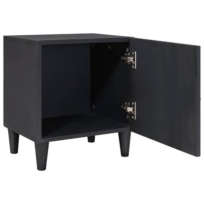 Comodino con porta 2 pcs Nero 40 x 33 x 46 cm | homemem39