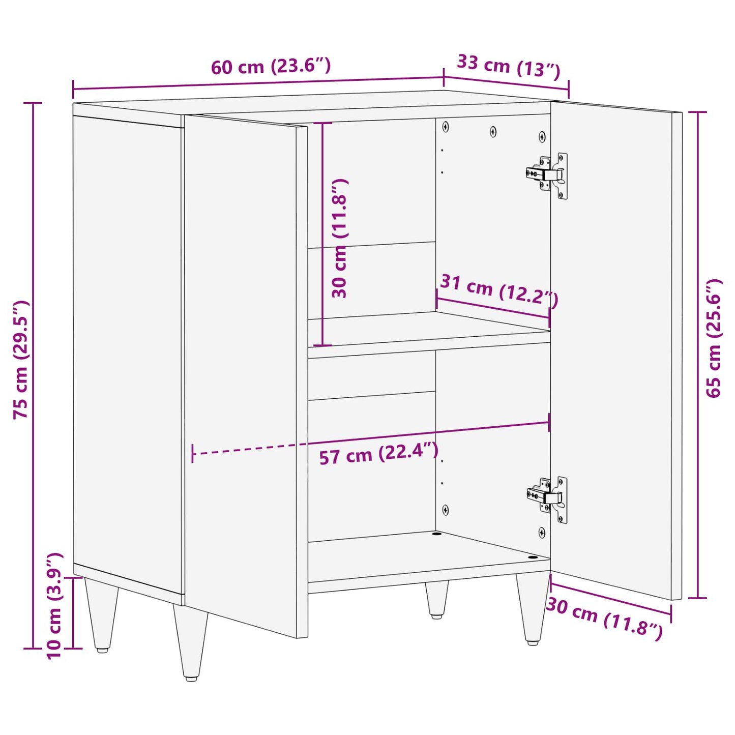 Armadi di Stoccaggio Multicolore 60 x 33.4 x 75.1 cm | homemem39