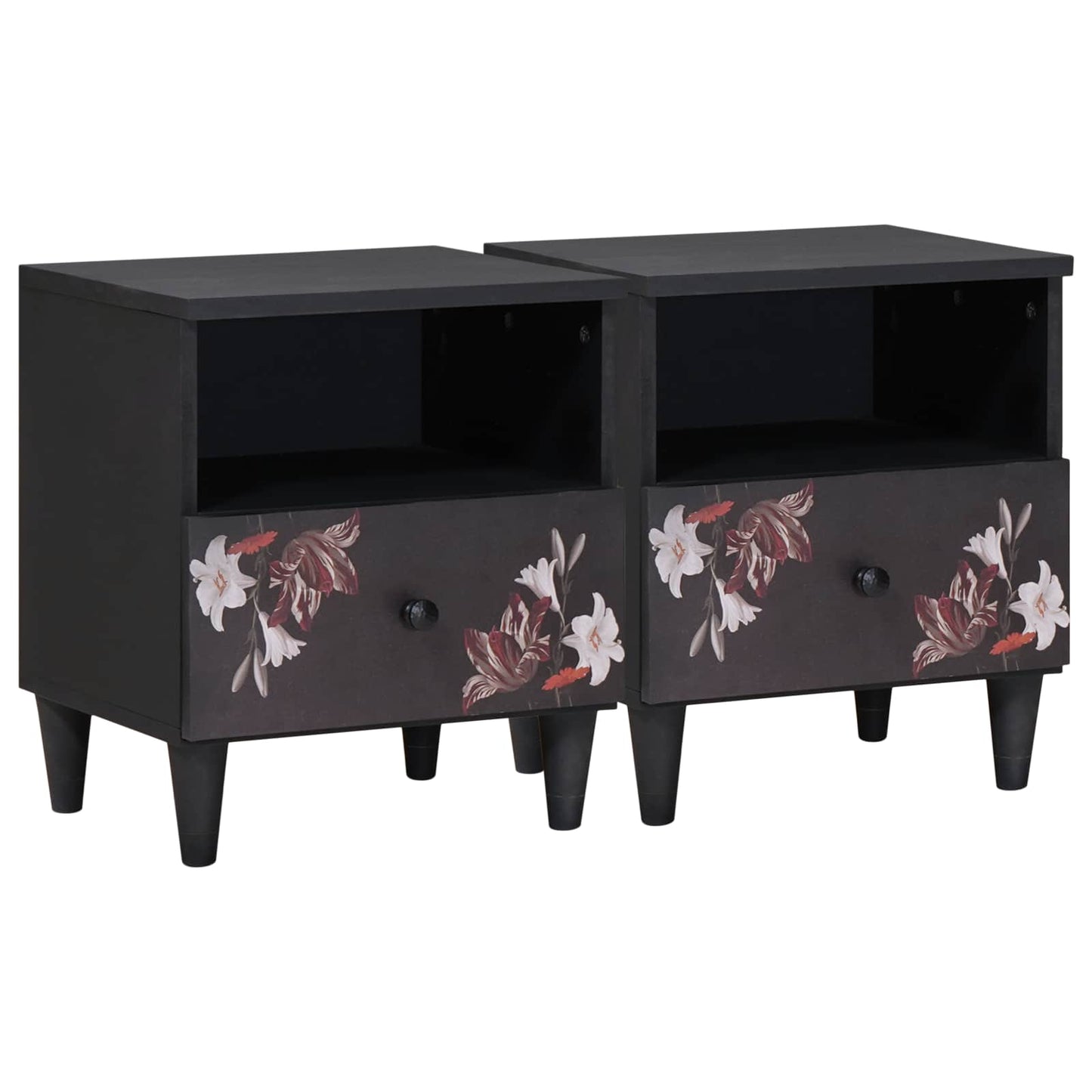 Comodino 2 pcs Marrone 40 x 33 x 46 cm Legno di mango massello | homemem39
