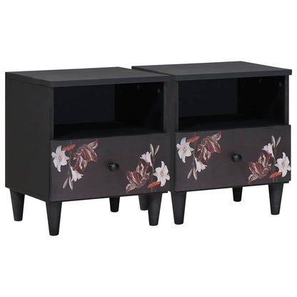 Comodino 2 pcs Marrone 40 x 33 x 46 cm Legno di mango massello | homemem39