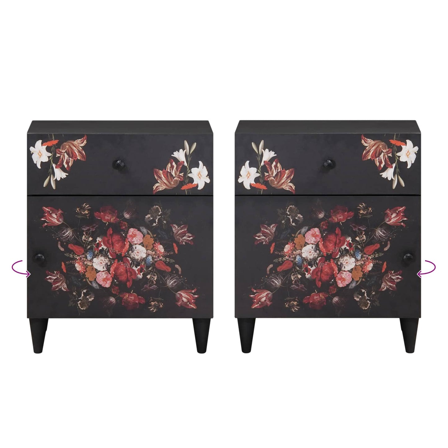 Comodino Multicolore 50 x 33 x 60 cm Legno di mango massello | homemem39