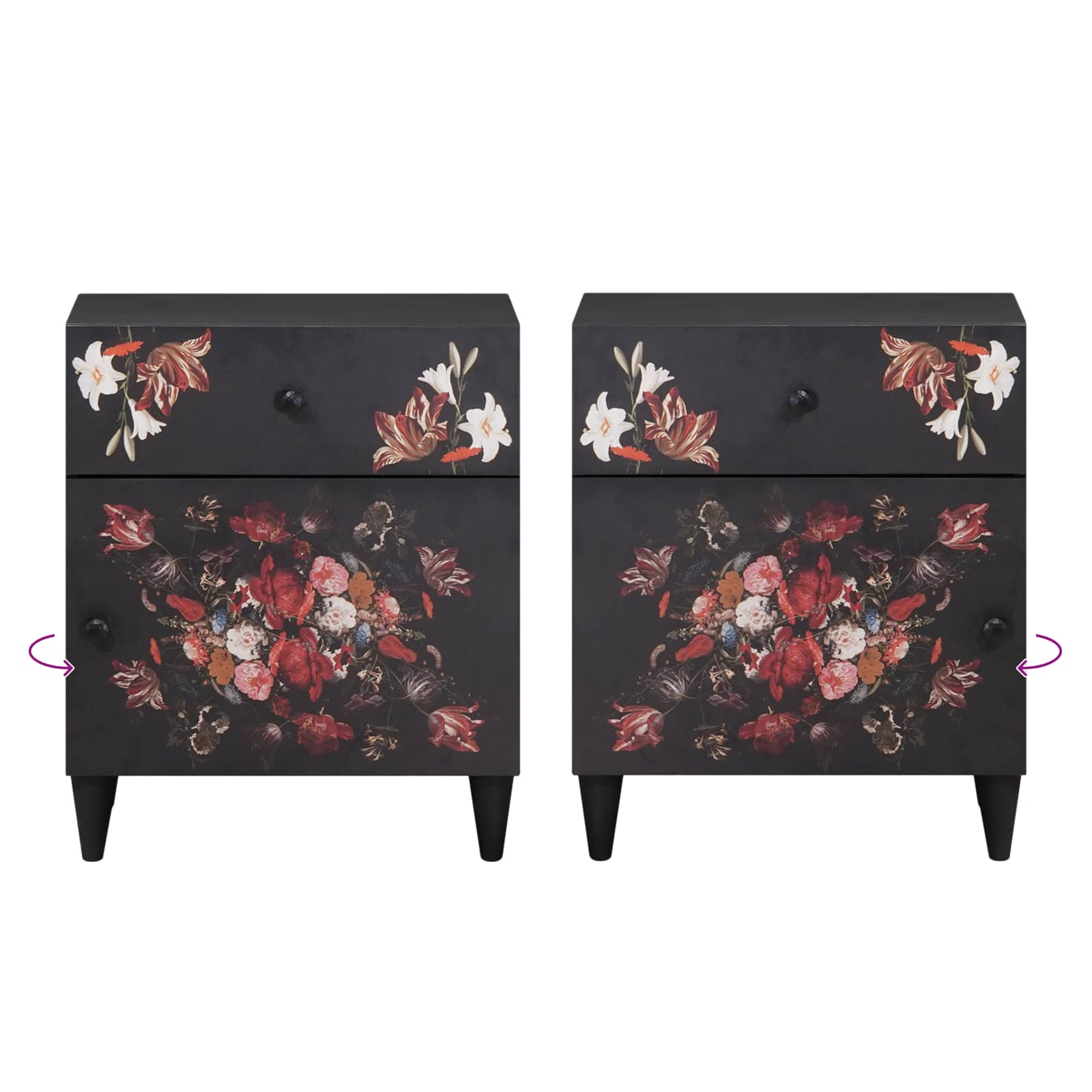 Comodino Multicolore 50 x 33 x 60 cm Legno di mango massello | homemem39