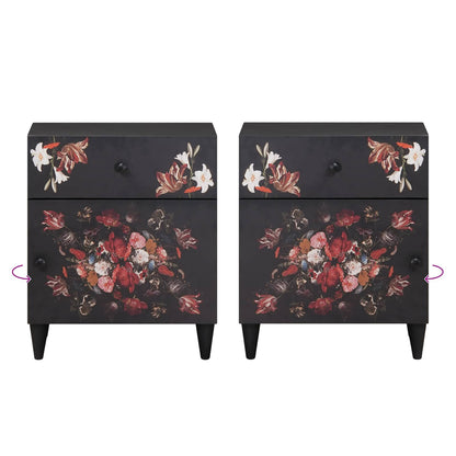 Comodino Multicolore 50 x 33 x 60 cm Legno di mango massello | homemem39