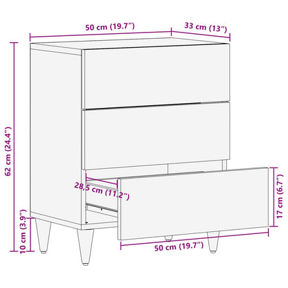 Comodino Multicolore 50 x 33 x 60 cm Legno di mango massello | homemem39