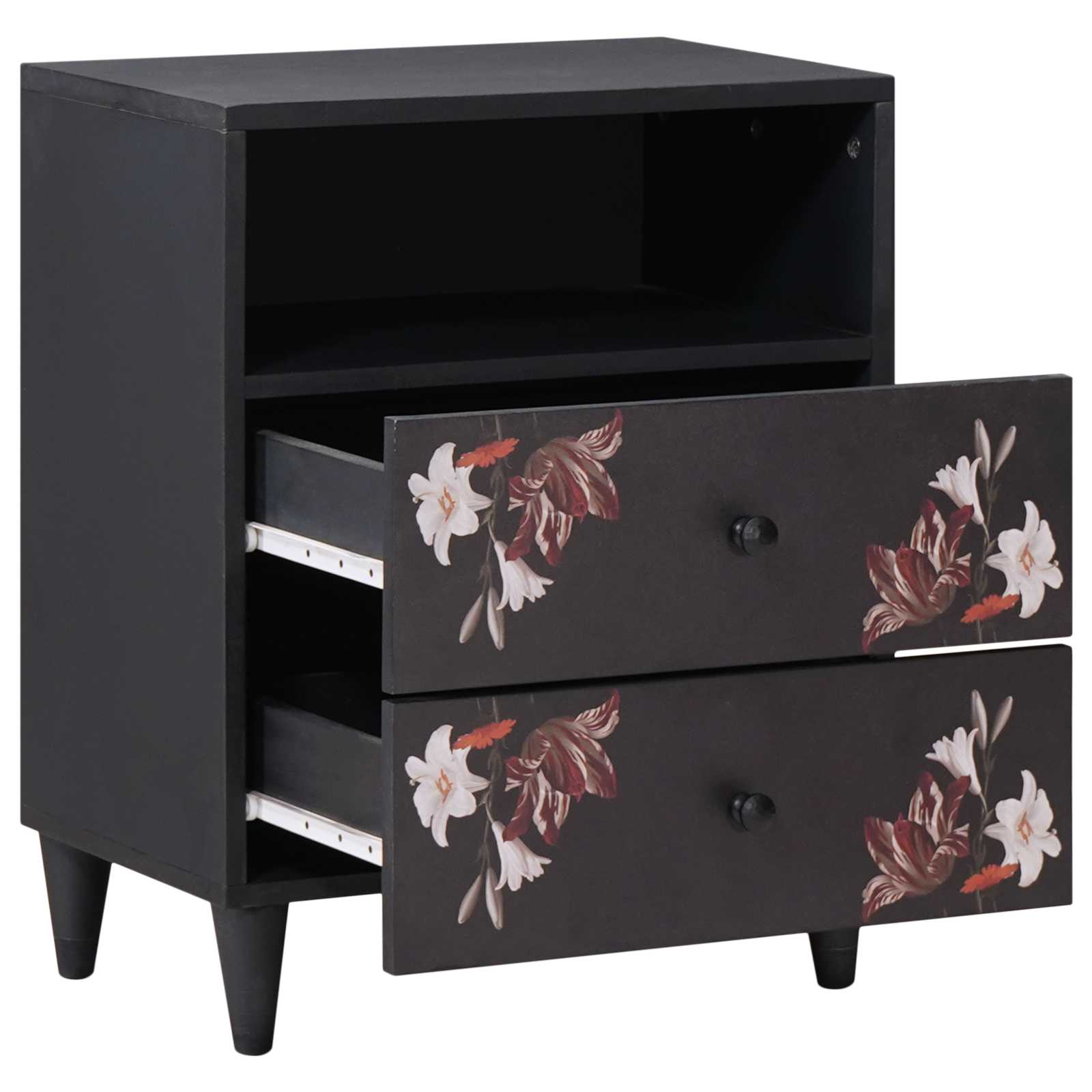 Comodino Multicolore 50 x 33 x 60 cm Legno di mango massello | homemem39
