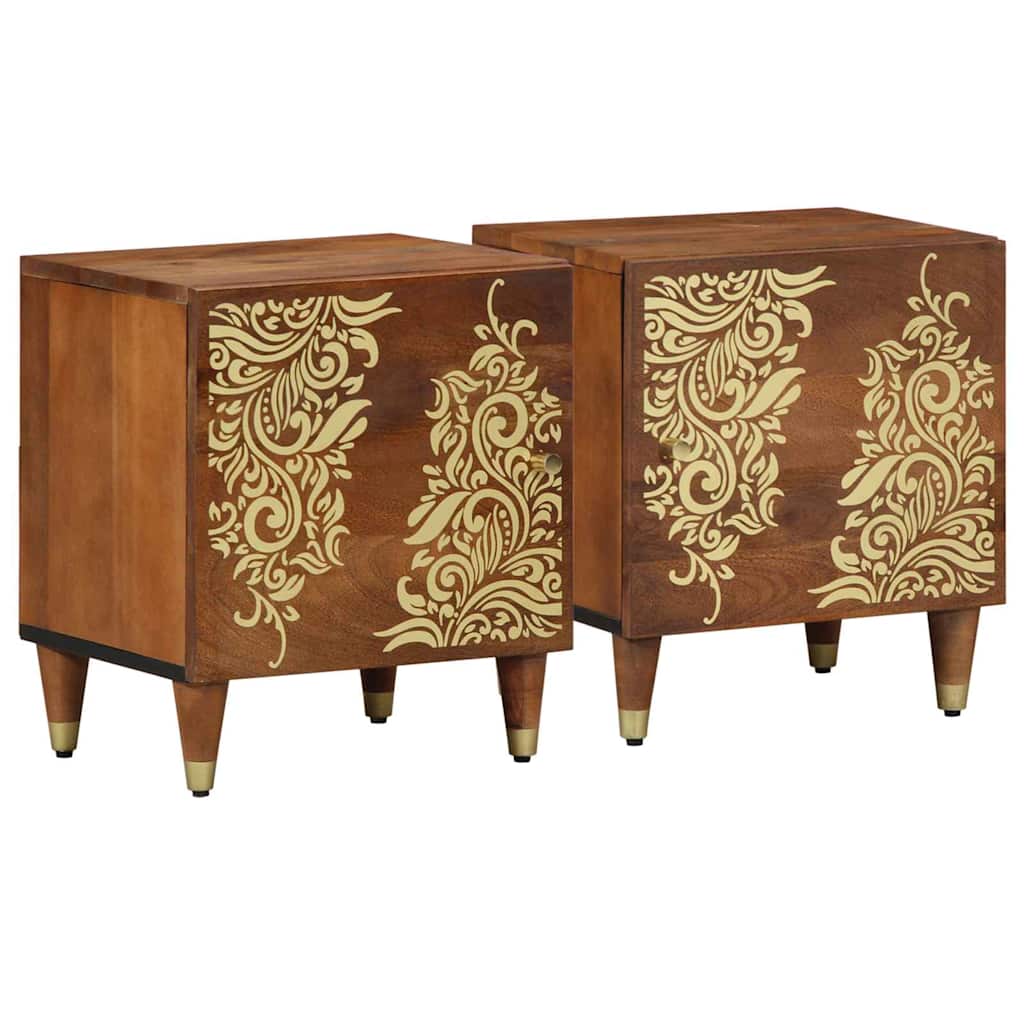 Comodino con porta 2 pcs Marrone miele 40 x 33 x 46 cm | homemem39