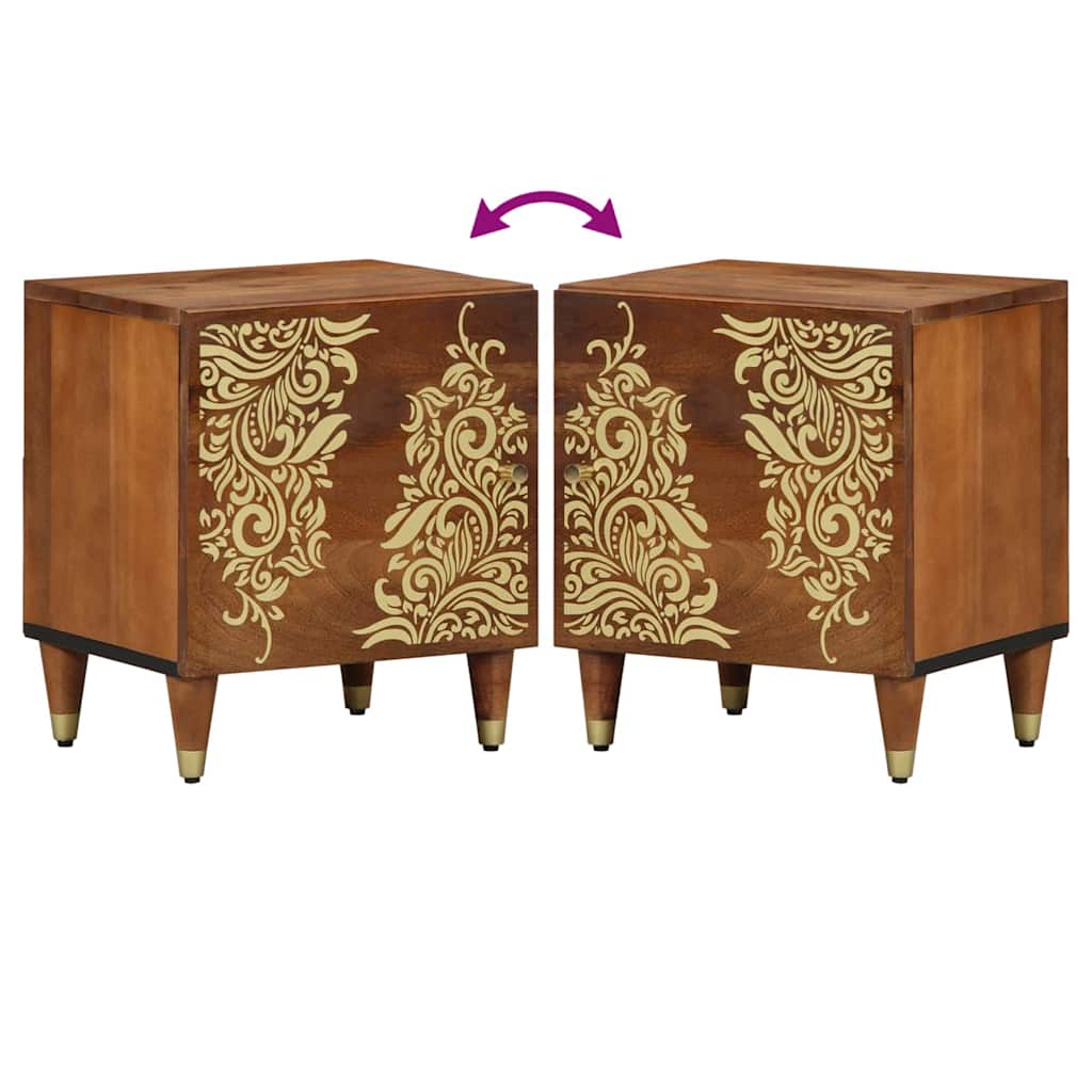 Comodino con porta 2 pcs Marrone miele 40 x 33 x 46 cm | homemem39