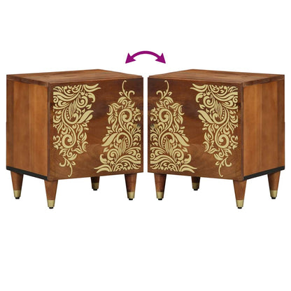Comodino con porta 2 pcs Marrone miele 40 x 33 x 46 cm | homemem39