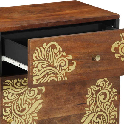 Armadio da Notte con cassetto marrone ambrato 50 x 33 x 60 cm