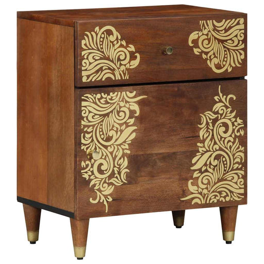 Armadio da Notte con cassetto marrone ambrato 50 x 33 x 60 cm