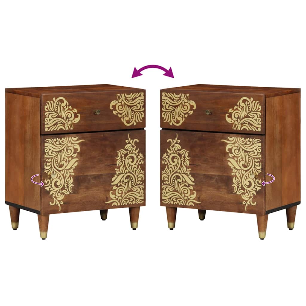 Armadio da Notte con cassetto marrone ambrato 50 x 33 x 60 cm