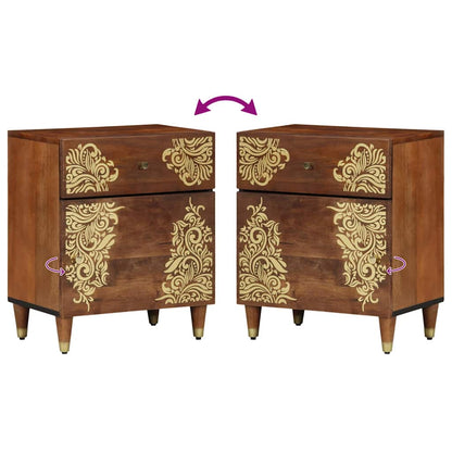 Armadio da Notte con cassetto marrone ambrato 50 x 33 x 60 cm