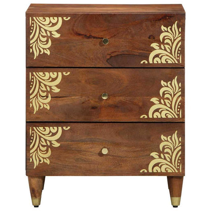 Armadio da Notte con cassetto marrone ambrato 50 x 33 x 62 cm