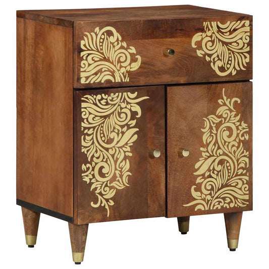 Armadio da Notte con cassetto marrone ambrato 50 x 33 x 60 cm