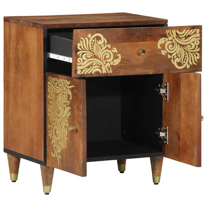 Armadio da Notte con cassetto marrone ambrato 50 x 33 x 60 cm