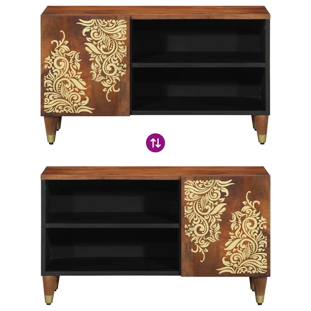 Mobile TV Marrone 80 x 31.5 x 46 cm Legno massello di mango