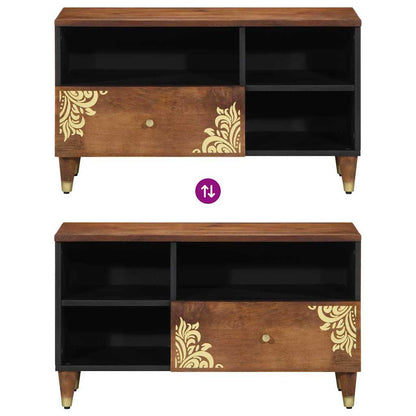 Mobile TV Marrone 80 x 33.5 x 46 cm Legno massello di mango