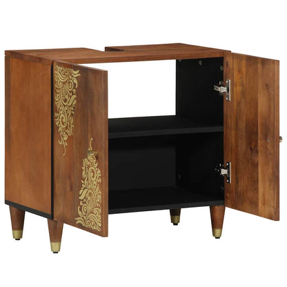 Mobile sottolavabo con porta marrone ambrato 62 x 33 x 58 cm