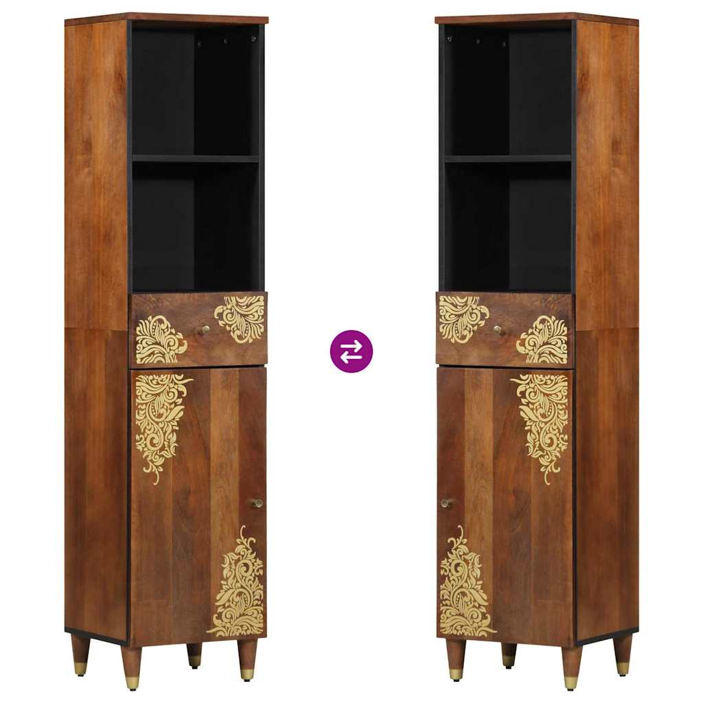 Credenza con cassetto marrone ambrato 38 x 33.5 x 160 cm