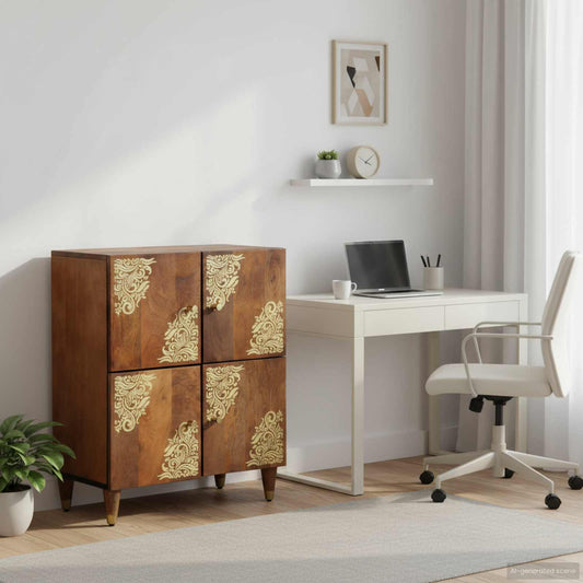 Credenza Marrone 60 x 33 x 75 cm Legno di mango massello
