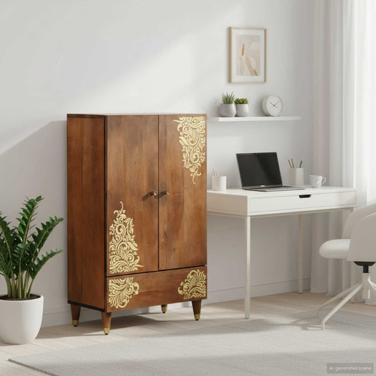 Credenza Marrone 60 x 33 x 100 cm Legno di mango massello