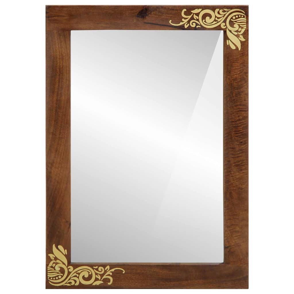 Specchio da bagno con specchio Marrone miele 70 x 50 x 2,5 cm | homemem39