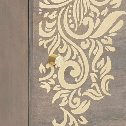 Armadio da Notte Grigio 40 x 33 x 46 cm legno massello di mango