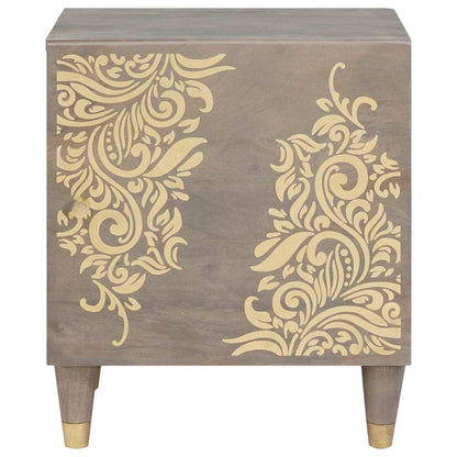 Armadio da Notte Grigio 40 x 33 x 46 cm legno massello di mango