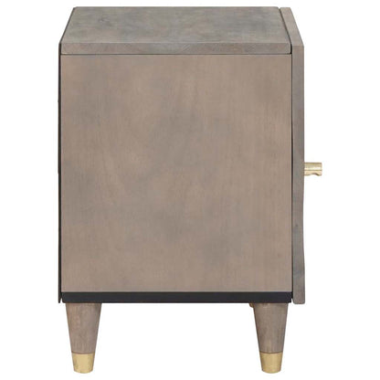 Armadio da Notte Grigio 40 x 33 x 46 cm legno massello di mango