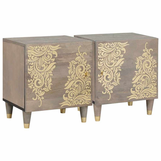 Armadio da Notte 2 pcs Grigio 40 x 33 x 46 cm