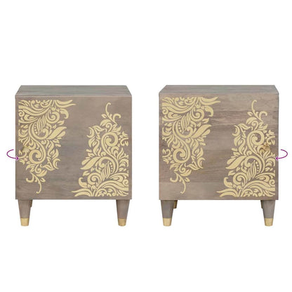 Armadio da Notte 2 pcs Grigio 40 x 33 x 46 cm