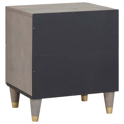 Armadio da Notte Grigio 40 x 33 x 46 cm legno massello di mango