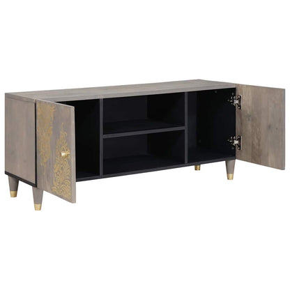 Mobile TV con lo scaffale Grigio e Oro 105 x 33.5 x 46 cm
