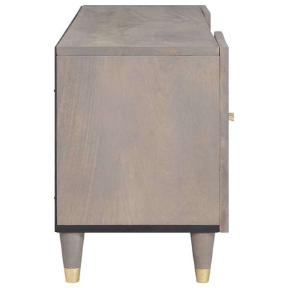 Mobile TV con lo scaffale Grigio e Oro 105 x 33.5 x 46 cm