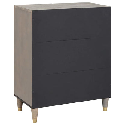 Credenza Grigio e Oro 60 x 33.5 x 75 cm Legno massello di mango