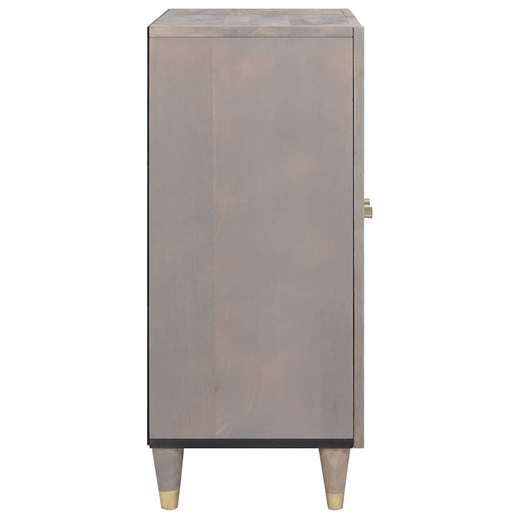Credenza Grigio e Oro 60 x 33.5 x 75 cm Legno massello di mango