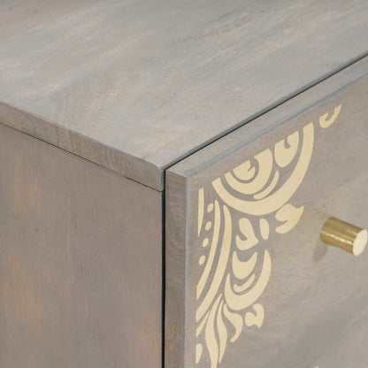 Credenza Grigio e Oro 60 x 33 x 75 cm Legno di mango massello | homemem39