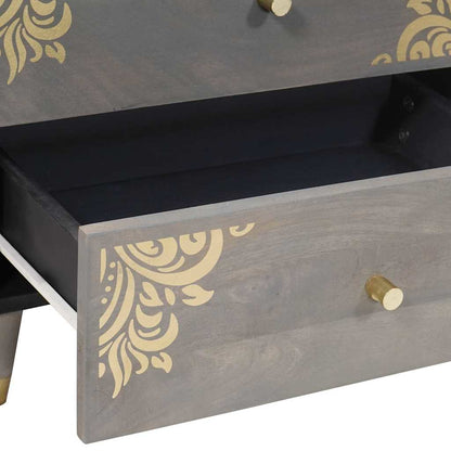Armadio da Notte Grigio 50 x 33 x 62 cm legno massello di mango
