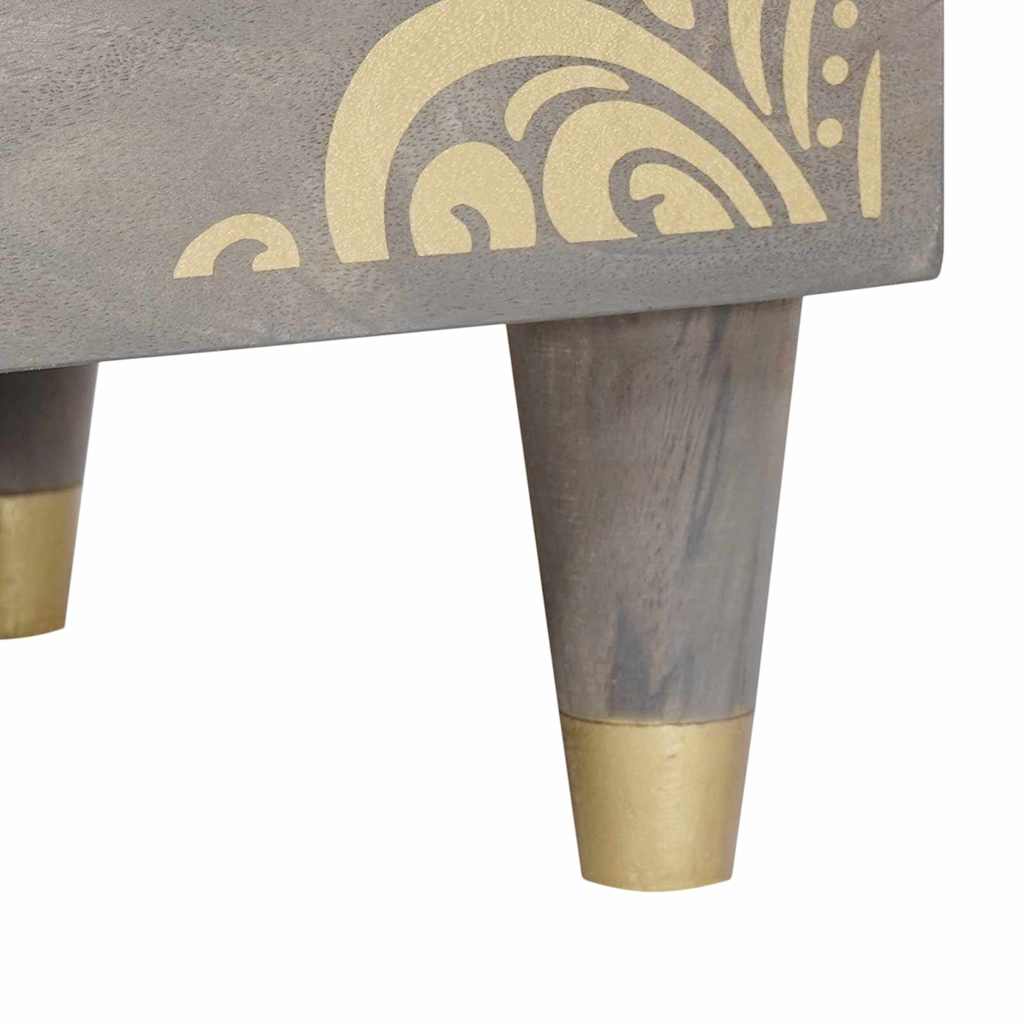 Armadio da Notte Grigio 50 x 33 x 62 cm legno massello di mango