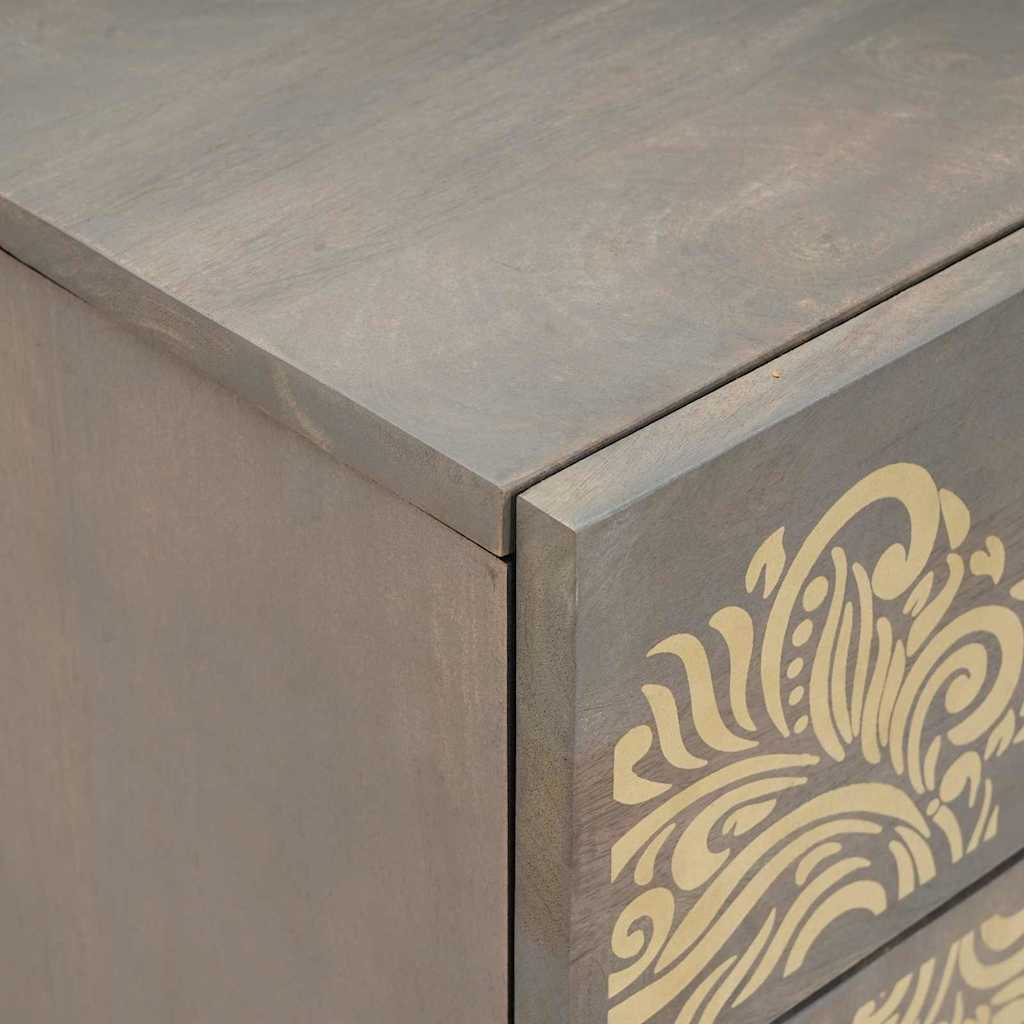 Armadio da Notte Grigio 50 x 33 x 60 cm legno massello di mango